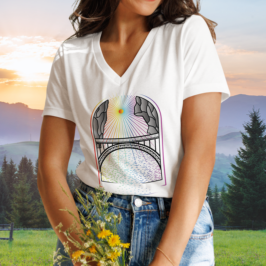 Rainbow Bridge V-neck T-shirt