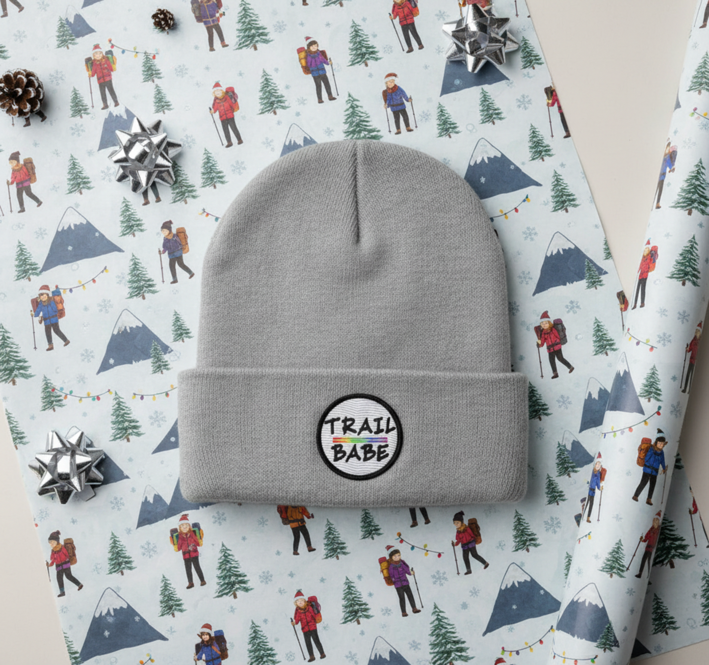 Trail Babe Rainbow Cuffed Beanie